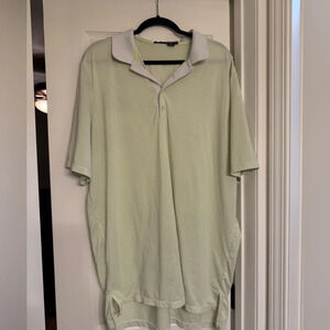 POLO RLX RALPH LAUREN Shirt Men SZ XxL Golf Striped Cream Lime Green